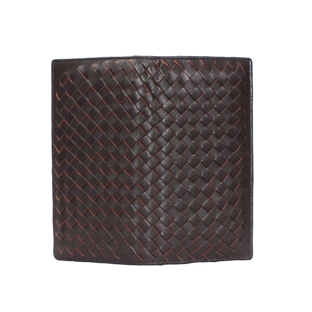 Hand Weave Clutch/Wallet For Women By Brune & Bareskin (Brown Color)