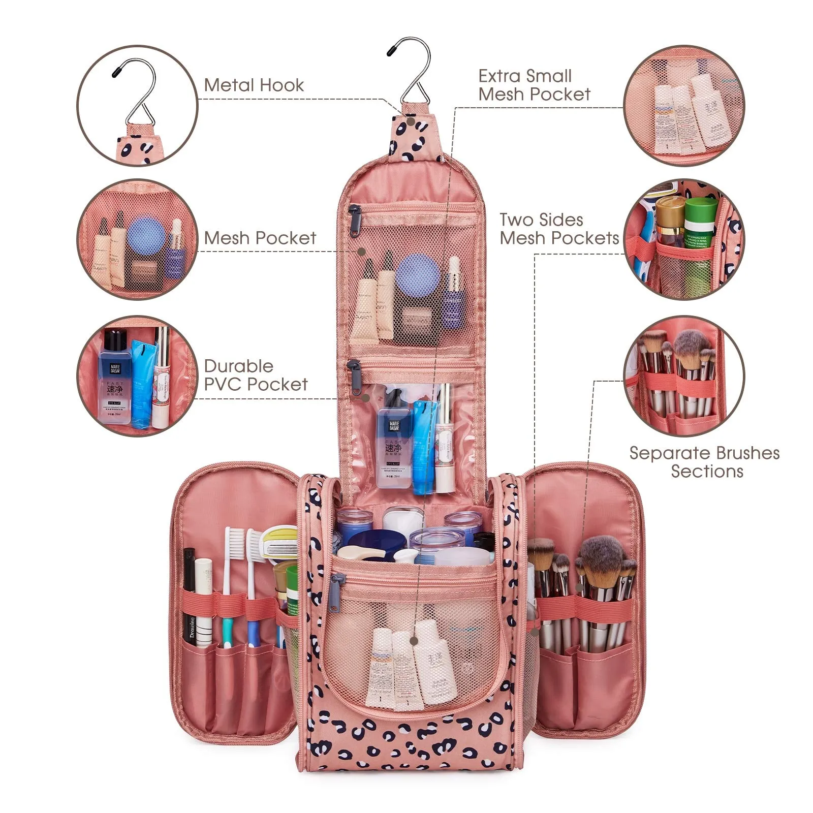 Hanging Travel Toiletry Cosmetic Bag for Women and Men (NW5026)