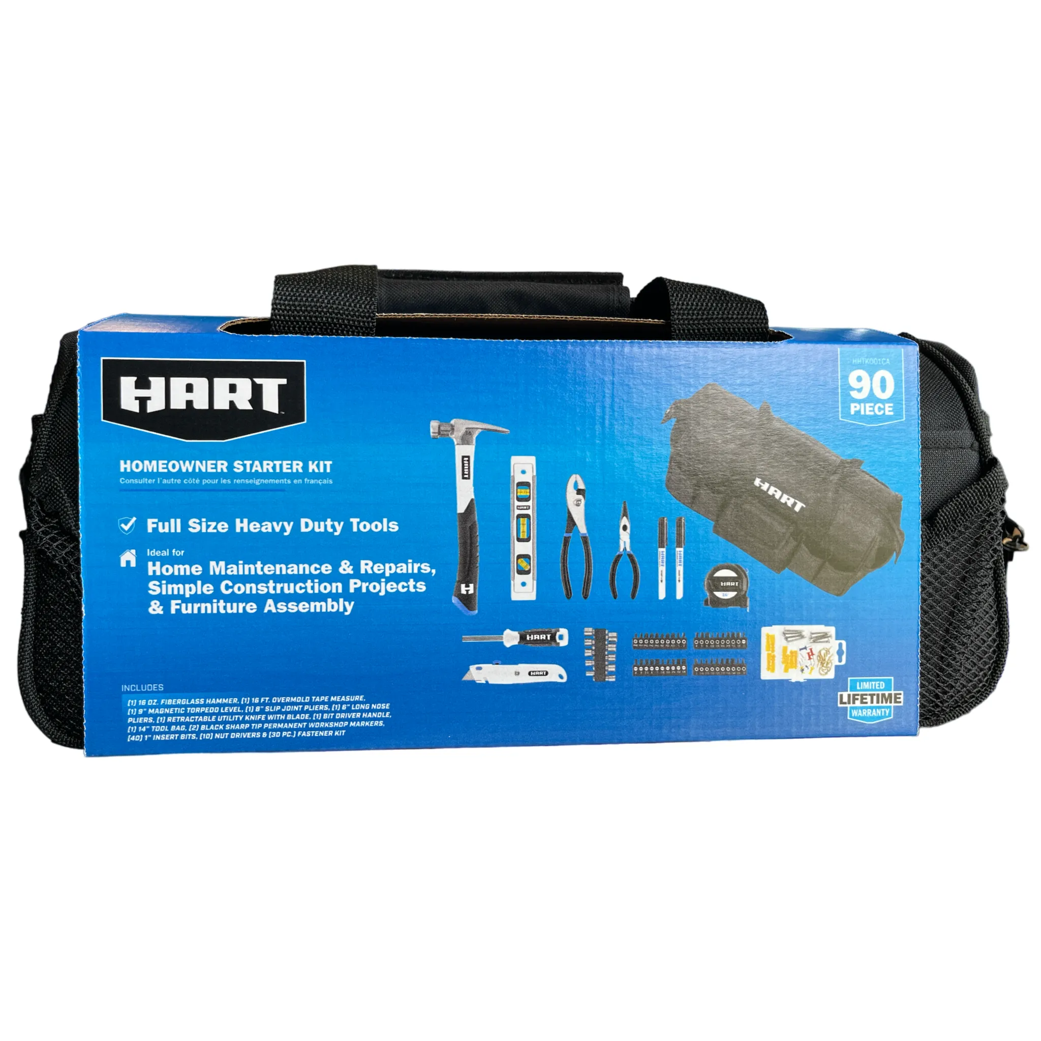 HART 90-Piece Household Tool Kit with Tool Bag