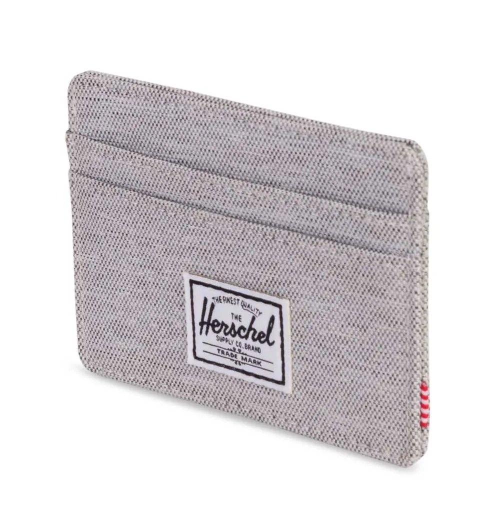 Herschel Charlie Card Holder – Light Grey Crosshatch