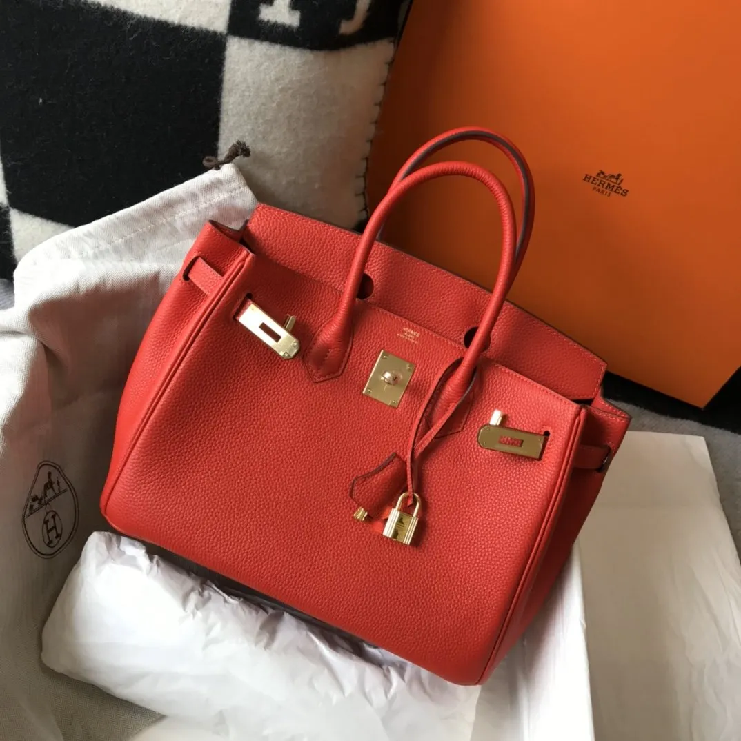 HM Birkin Rouge De Coeur Red Epsom Gold Hardware Bag For Women, Handbags, Shoulder Bags 30cm/12in