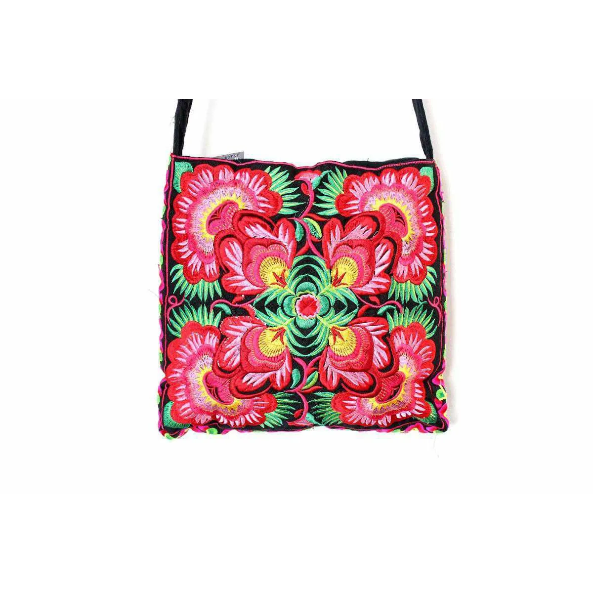 Hmong Birds and Pompoms Cross-body Bag - Thailand