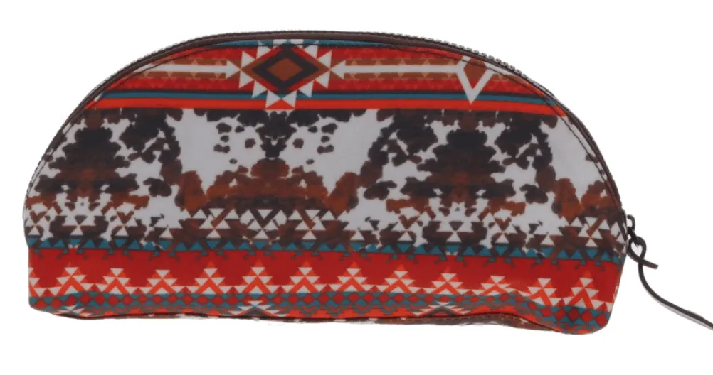 Hooey Cowprint Aztec Cosmetic Bag MB010-01 MB010-02