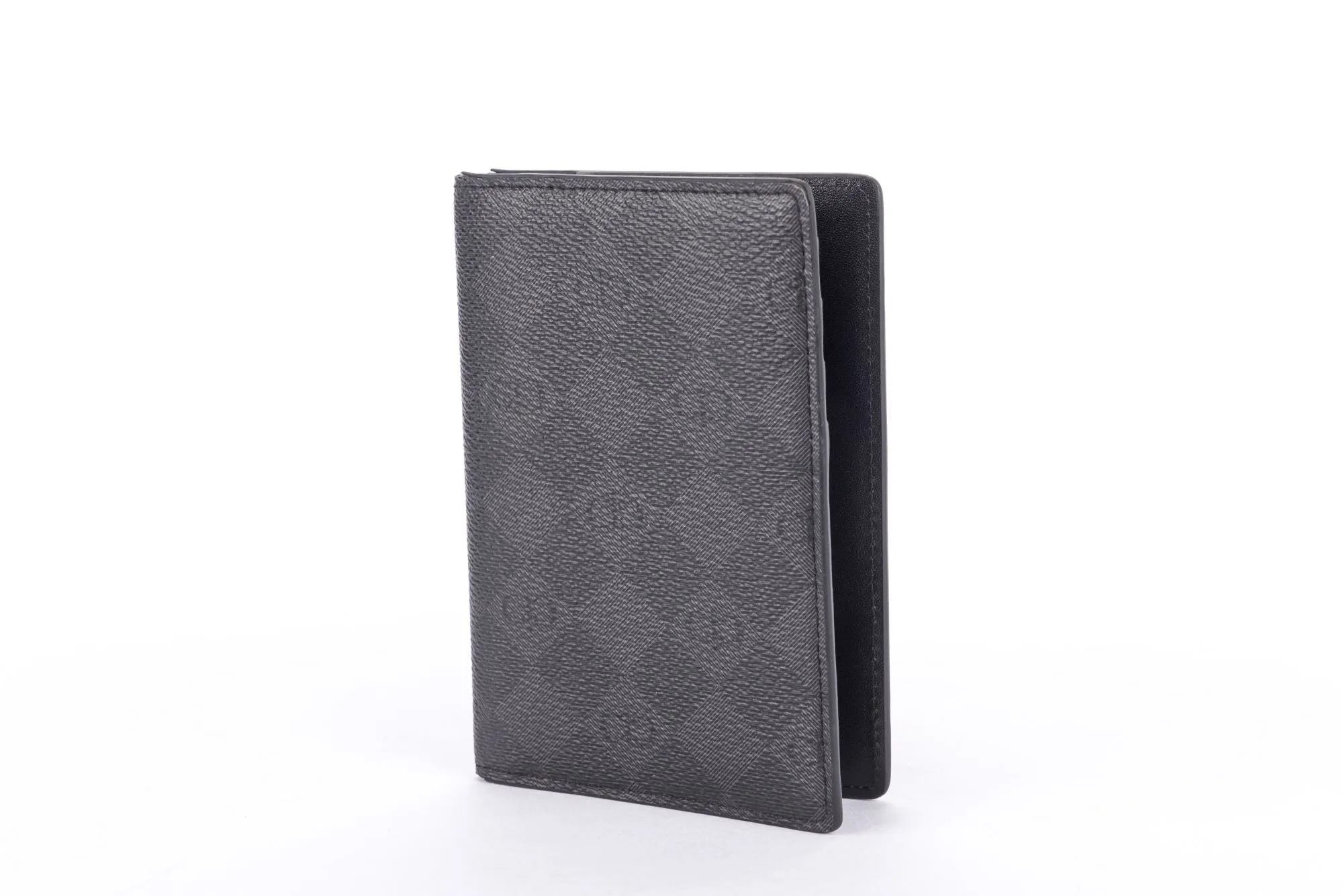 Isaratti Grey & Black Leather Passport Holder