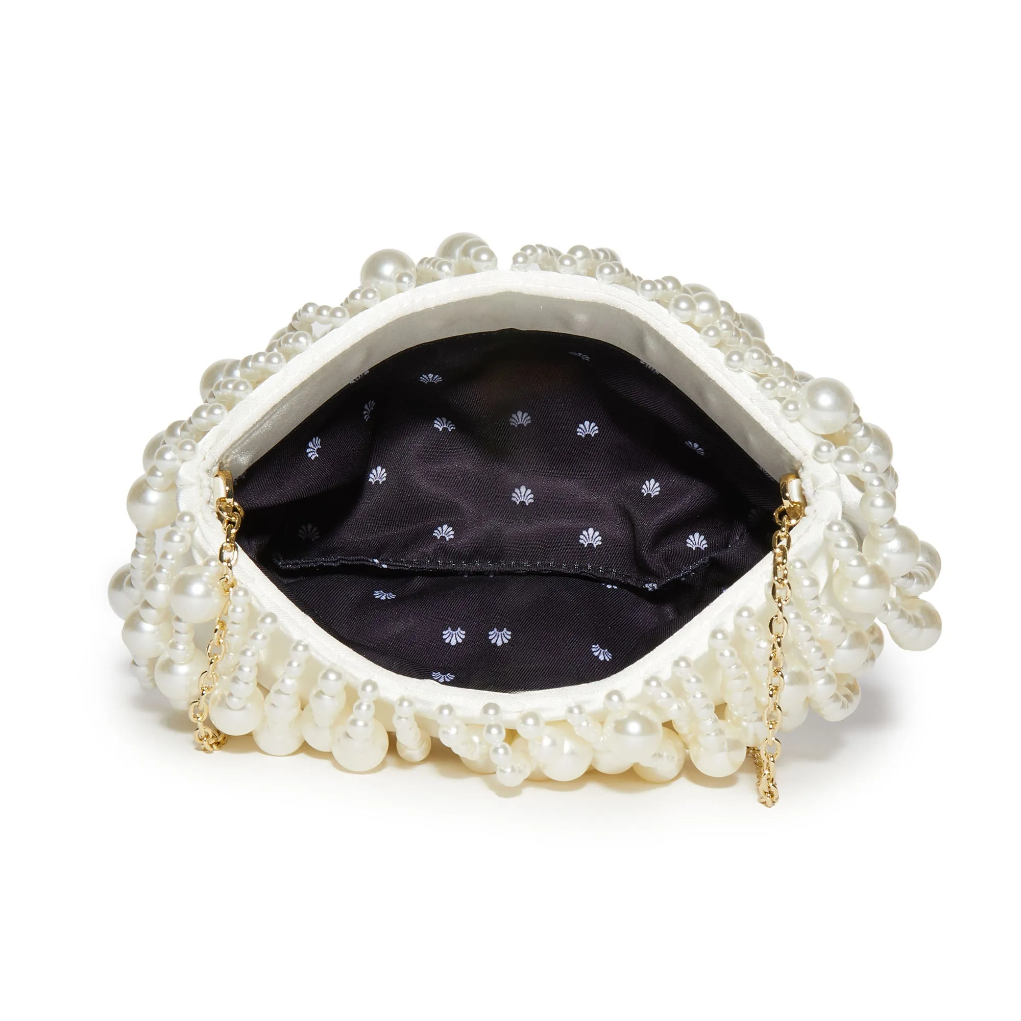 IVORY PEARL WILLOW BEADED CLUTCH