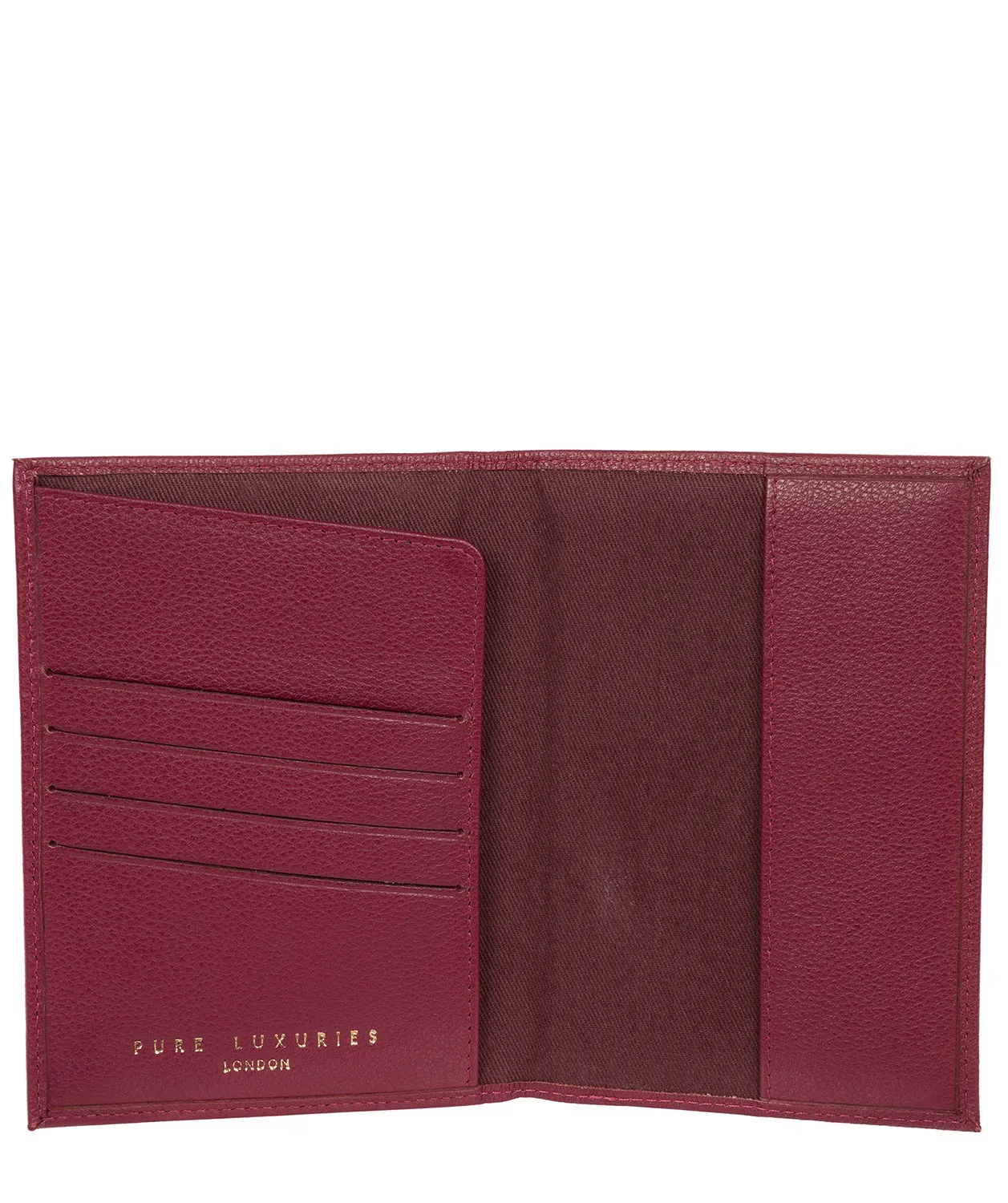 'Jet' Pomegranate Leather Passport Holder