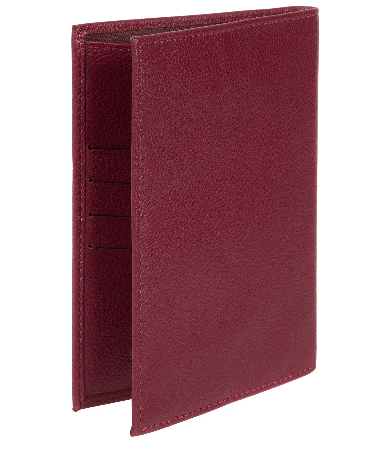 'Jet' Pomegranate Leather Passport Holder