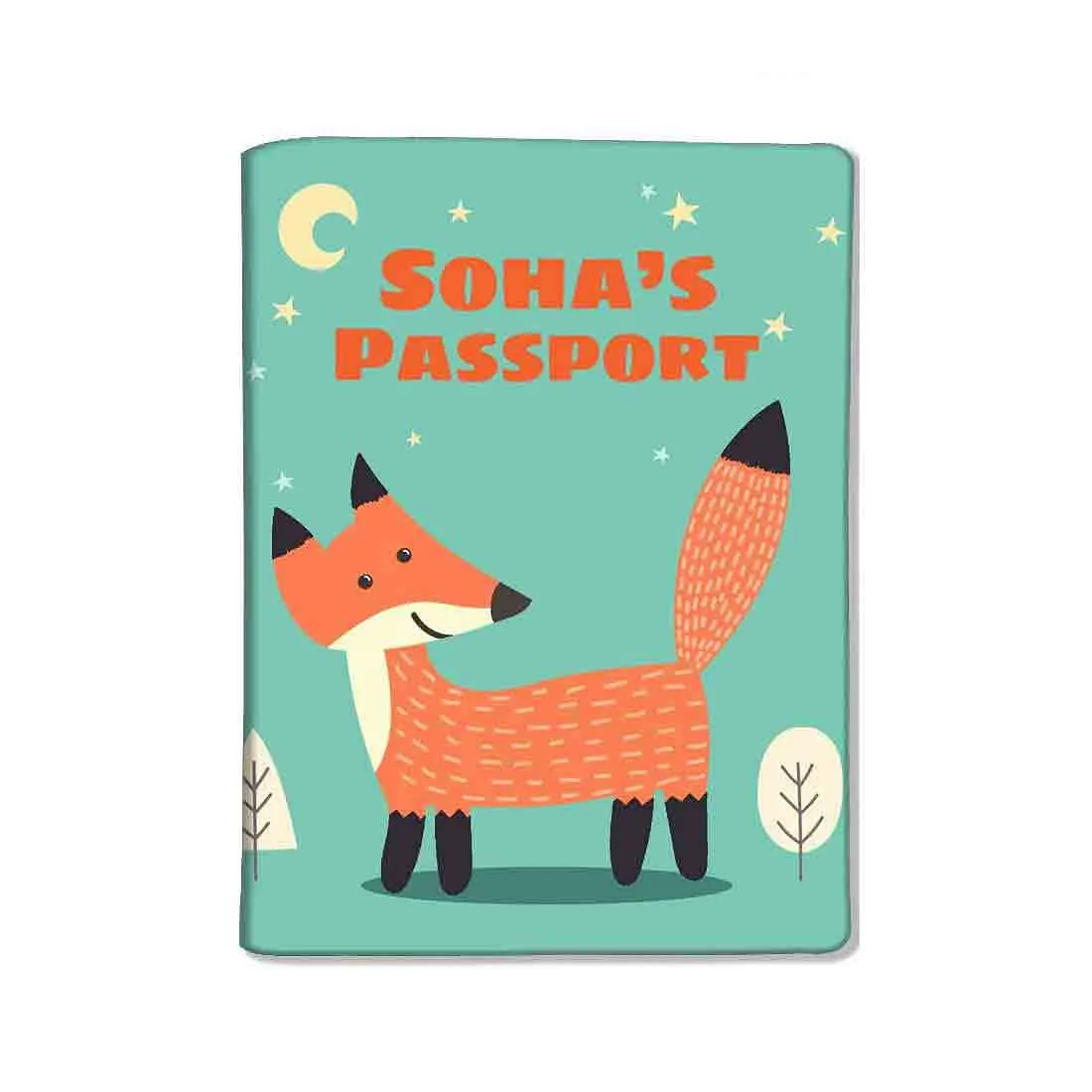 Kids Custom Passport Cover  -Fox and Tree