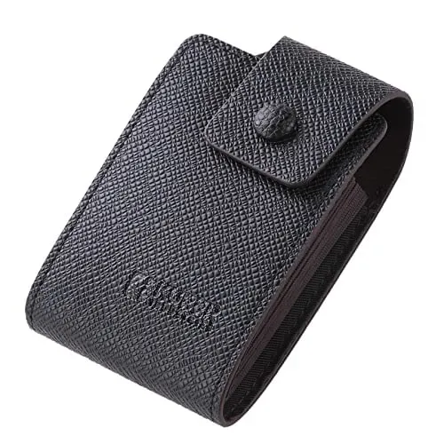 Kuber Industries Card Holder Wallet for Men Women|Debit Credit Card Holder|Wallet for Id, Visiting Card, Buisness Card|Button Closure|Black (Pack of 2)