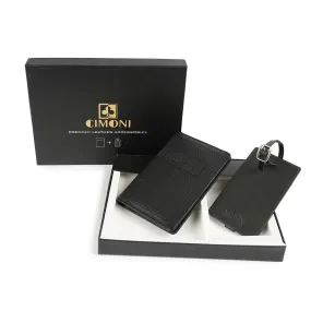 Leather Combo Gift Set Passport Holder And Luggage Tag