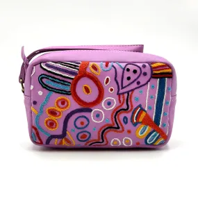 Leather Emb Toiletry Bag featuring Seven Sisters by Andrea Mimpitja Adamson