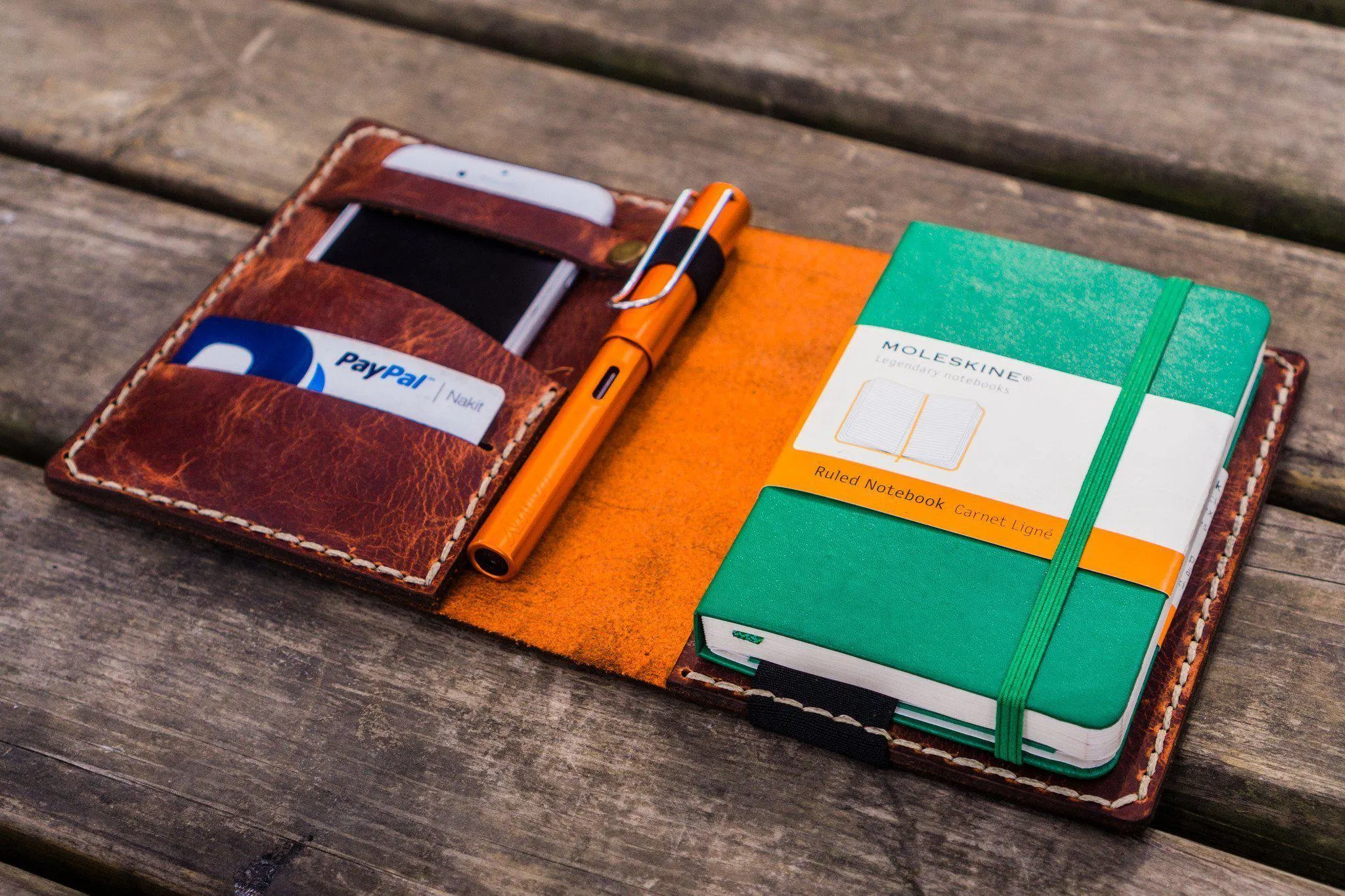 Leather Leuchtturm1917 A6 Notebook Cover - Crazy Horse Orange