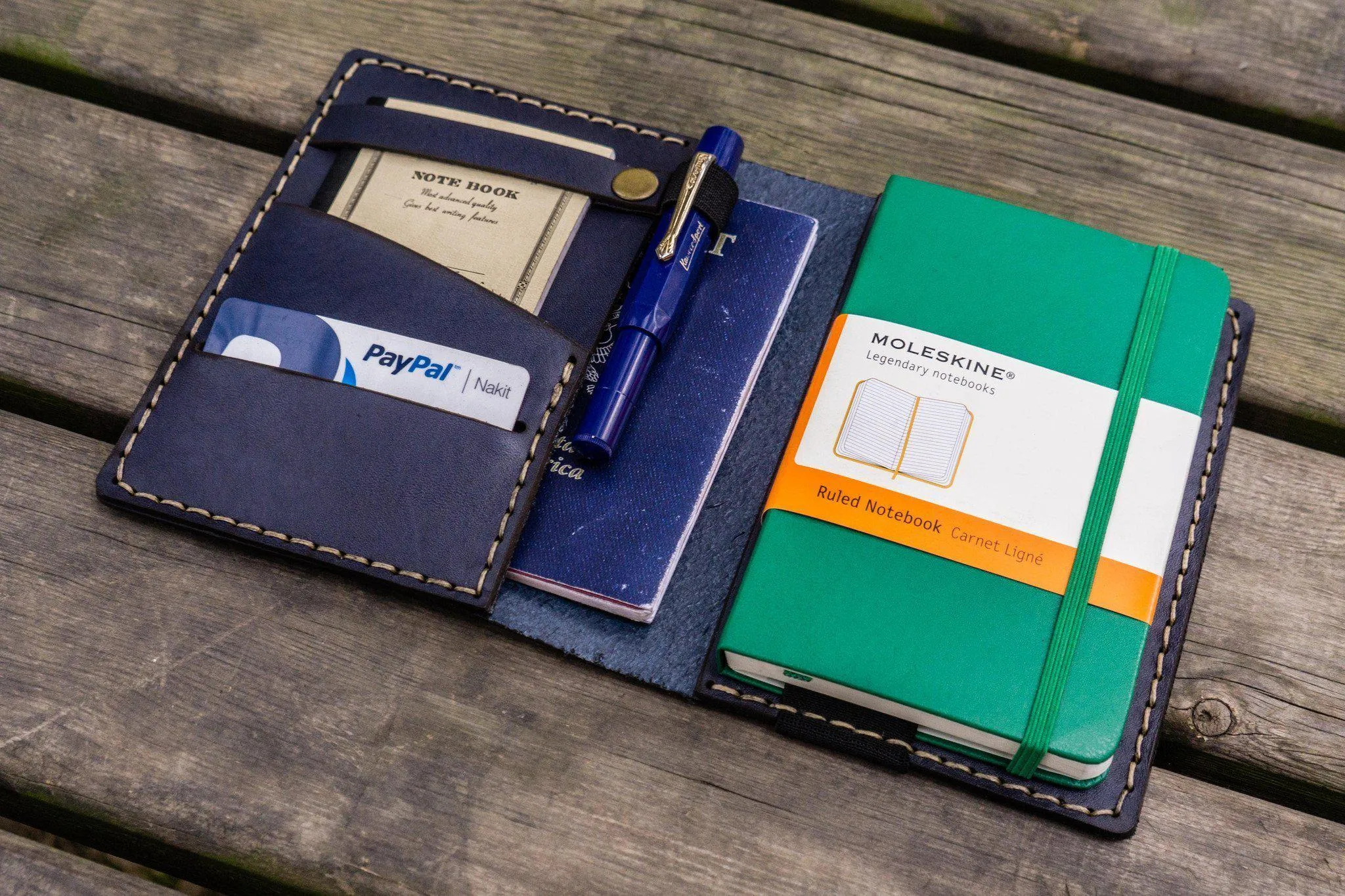 Leather Leuchtturm1917 A6 Notebook Cover - Navy Blue