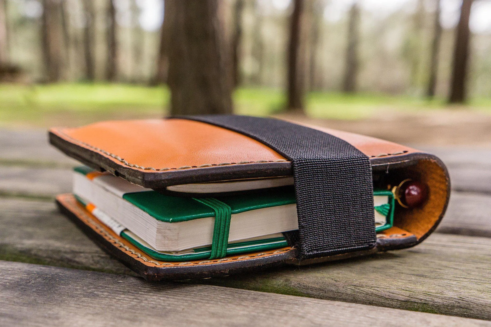 Leather Pocket Moleskine Journal Cover - Orange