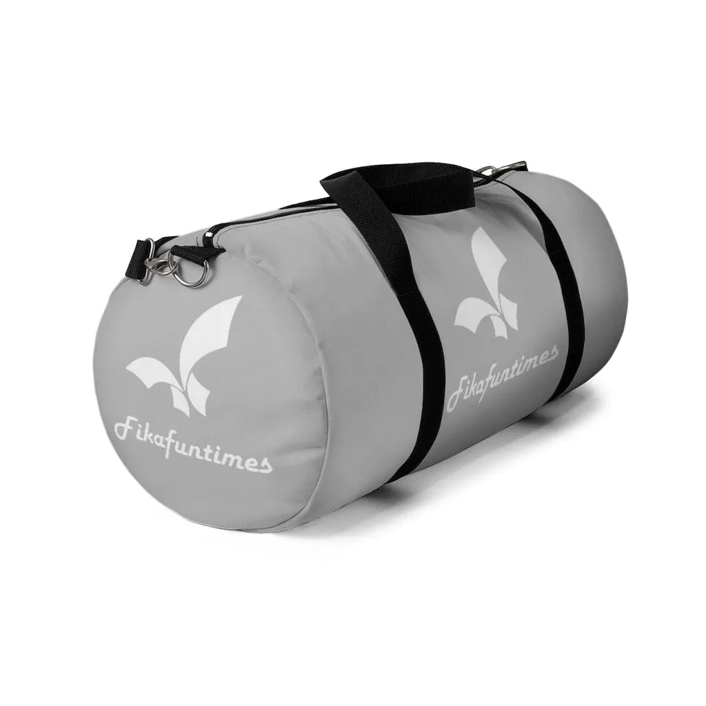 Lightweight Fikafuntimes White Logo Print Duffel Bag