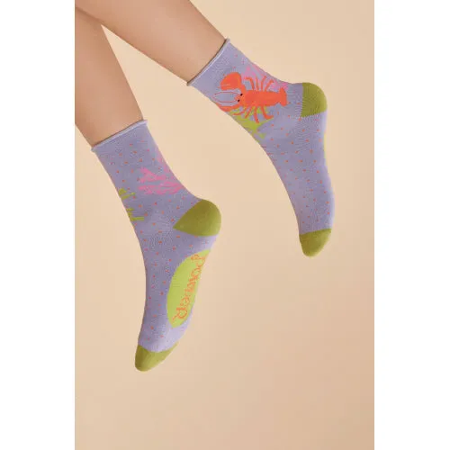 Lobster Lilac Socks by Powder UK