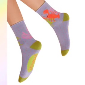 Lobster Lilac Socks by Powder UK