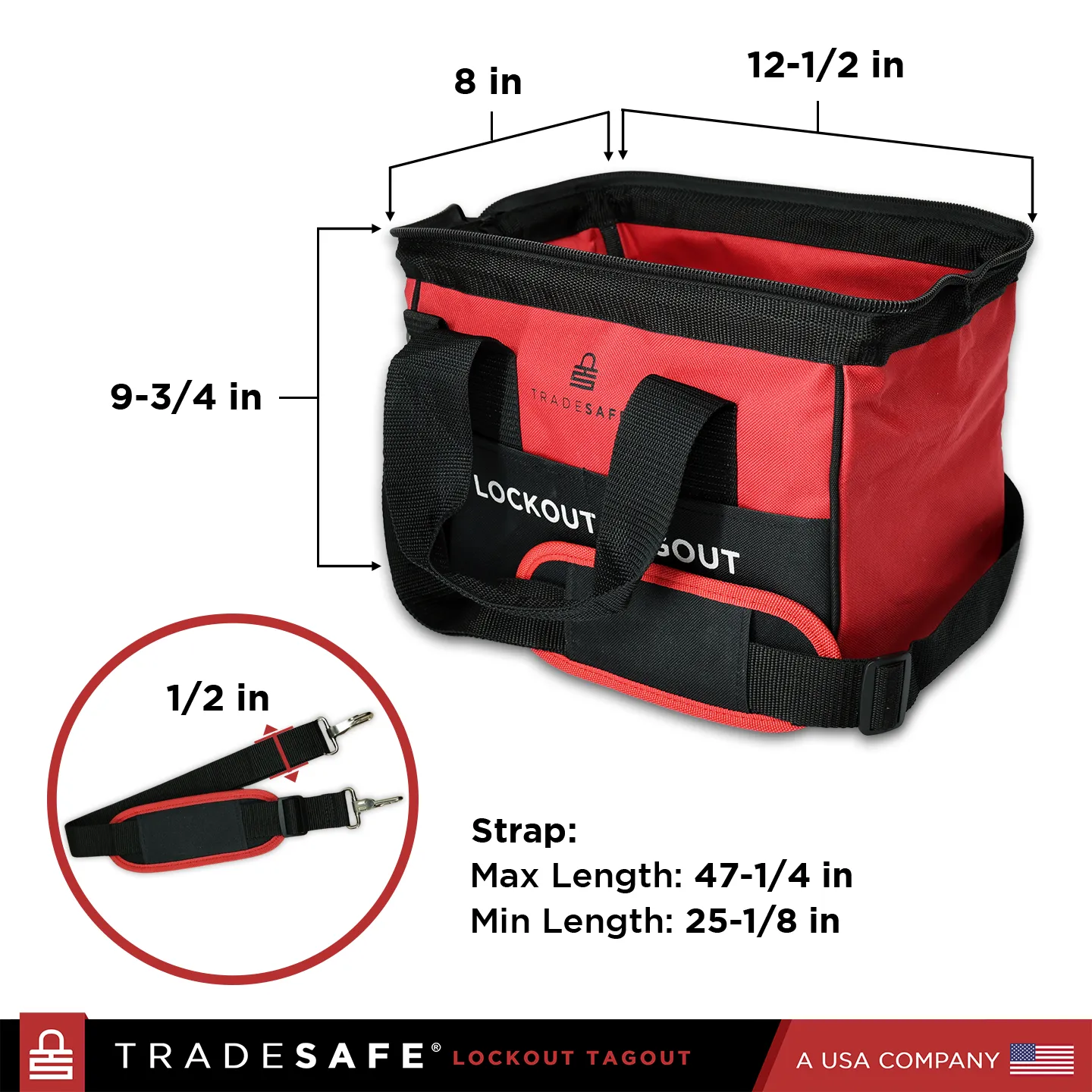 Lockout Tagout Bag, 12-1/2” x 8” x 9-3/4”