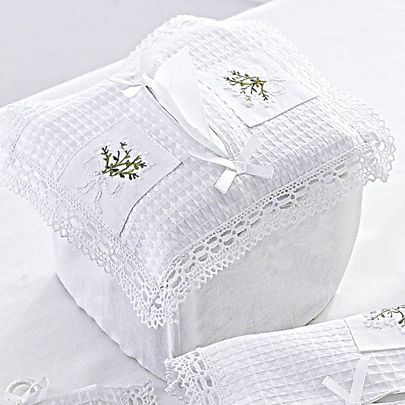 Loire Cotton Waffle Boutique Tissue Box Cover