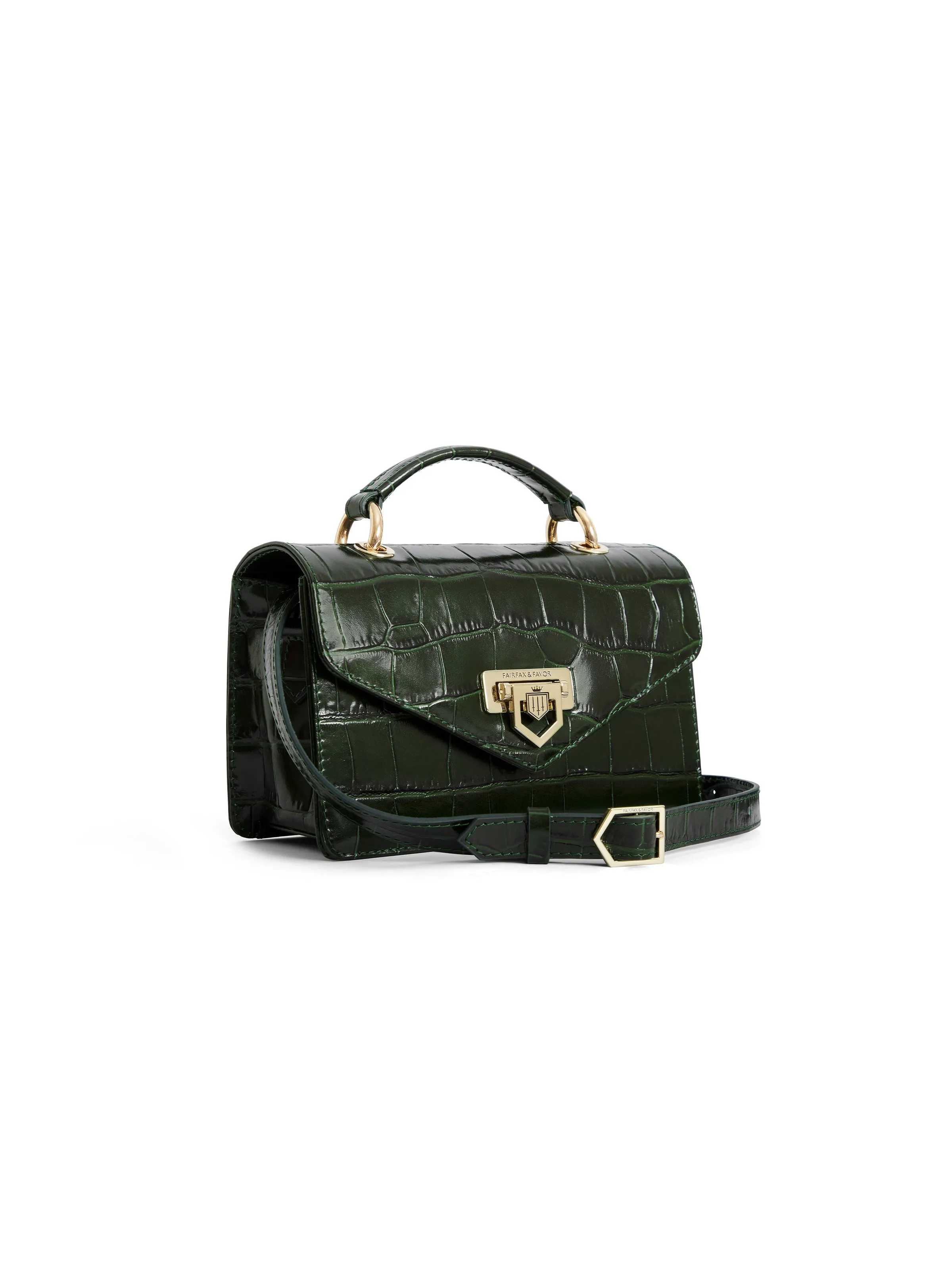 Loxley Mini Crossbody Bag - Emerald Green Croc Print (Limited Edition)