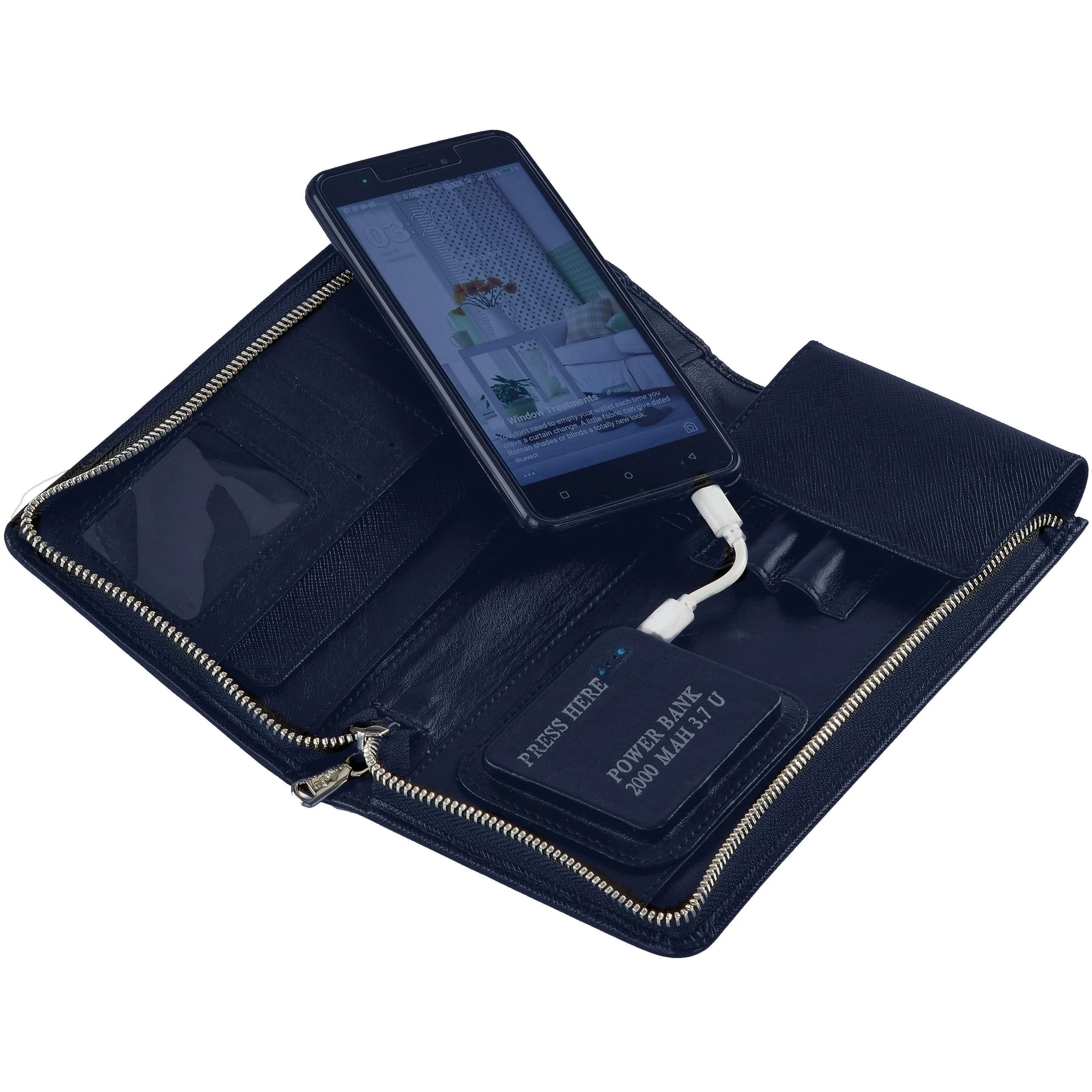 LT-Smart Travel Wallet With Power Bank (2000 mAh)