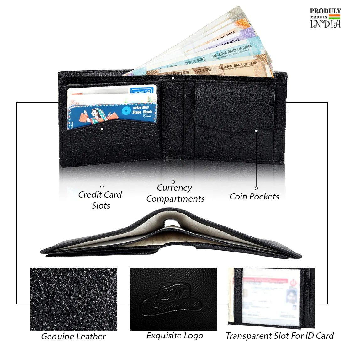 Luxurious Genuine Grainy Leather Wallet for Men