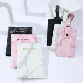 Marbled Passport Holder & Luggage Tag - 2pcs/set