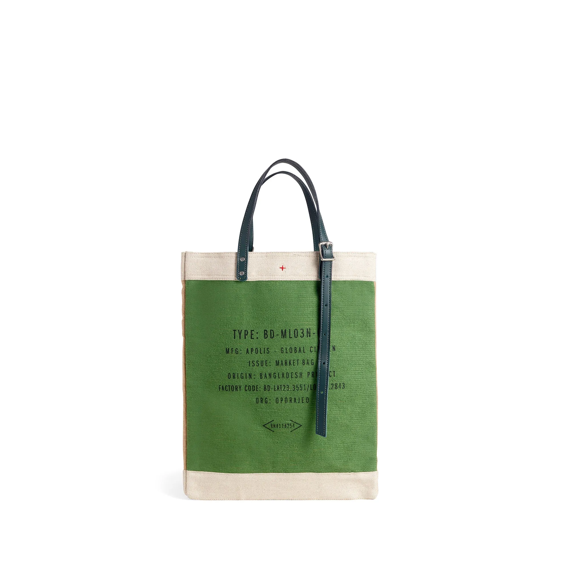 Market Bag in Court Green Chenille with Adjustable Handle