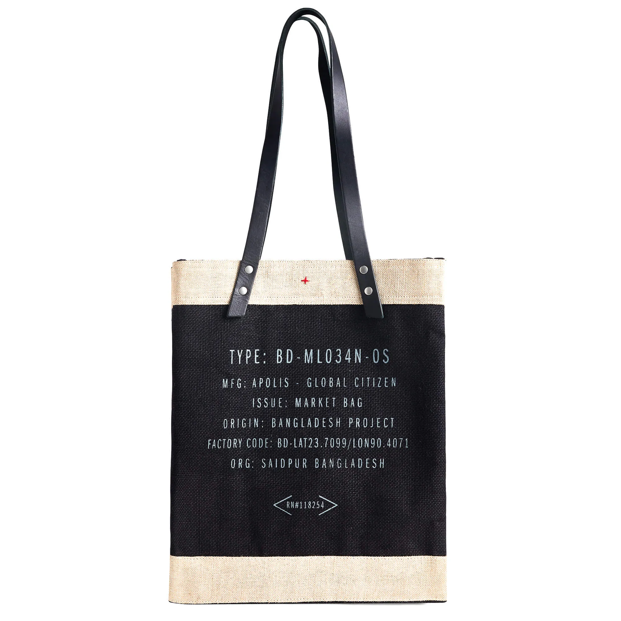 Market Tote in Black Wildflower by Amy Logsdon