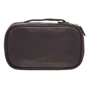 Medium Zippered Toiletry Bag, 10" x 5.5" x 3", Brown