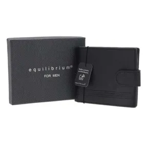 Mens Embossed RFID Wallet With Tab - Black