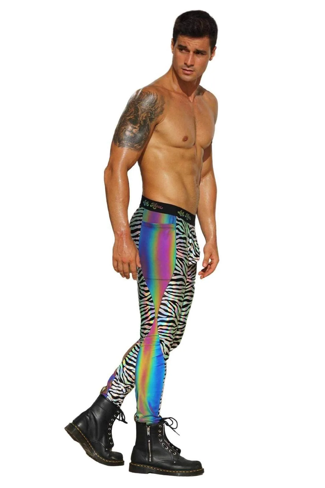 Mens Leggings with Pouch - Galactic Jungle