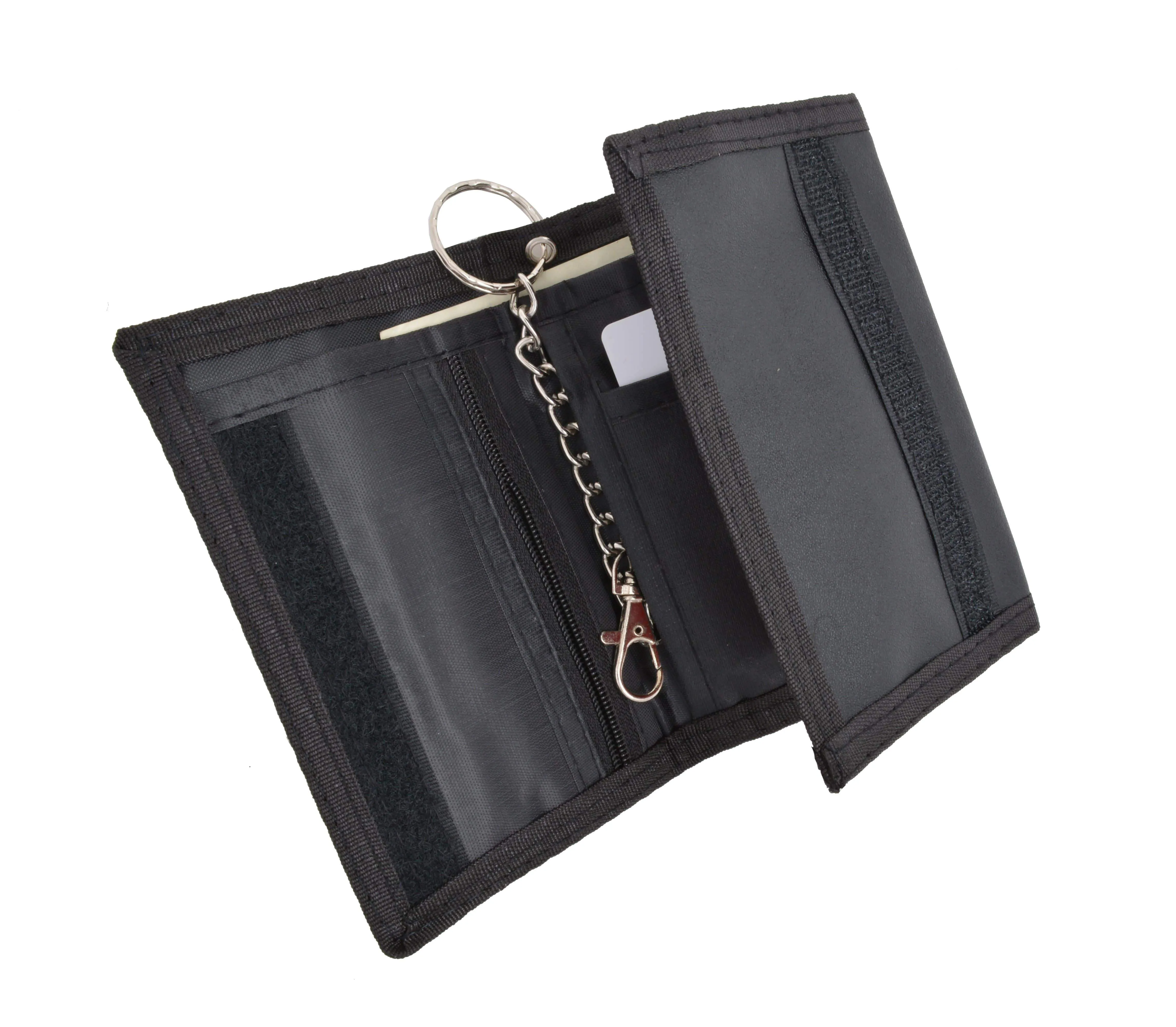 Men's Nylon Credit Card ID Holder Trifold Chain Wallet 836TA