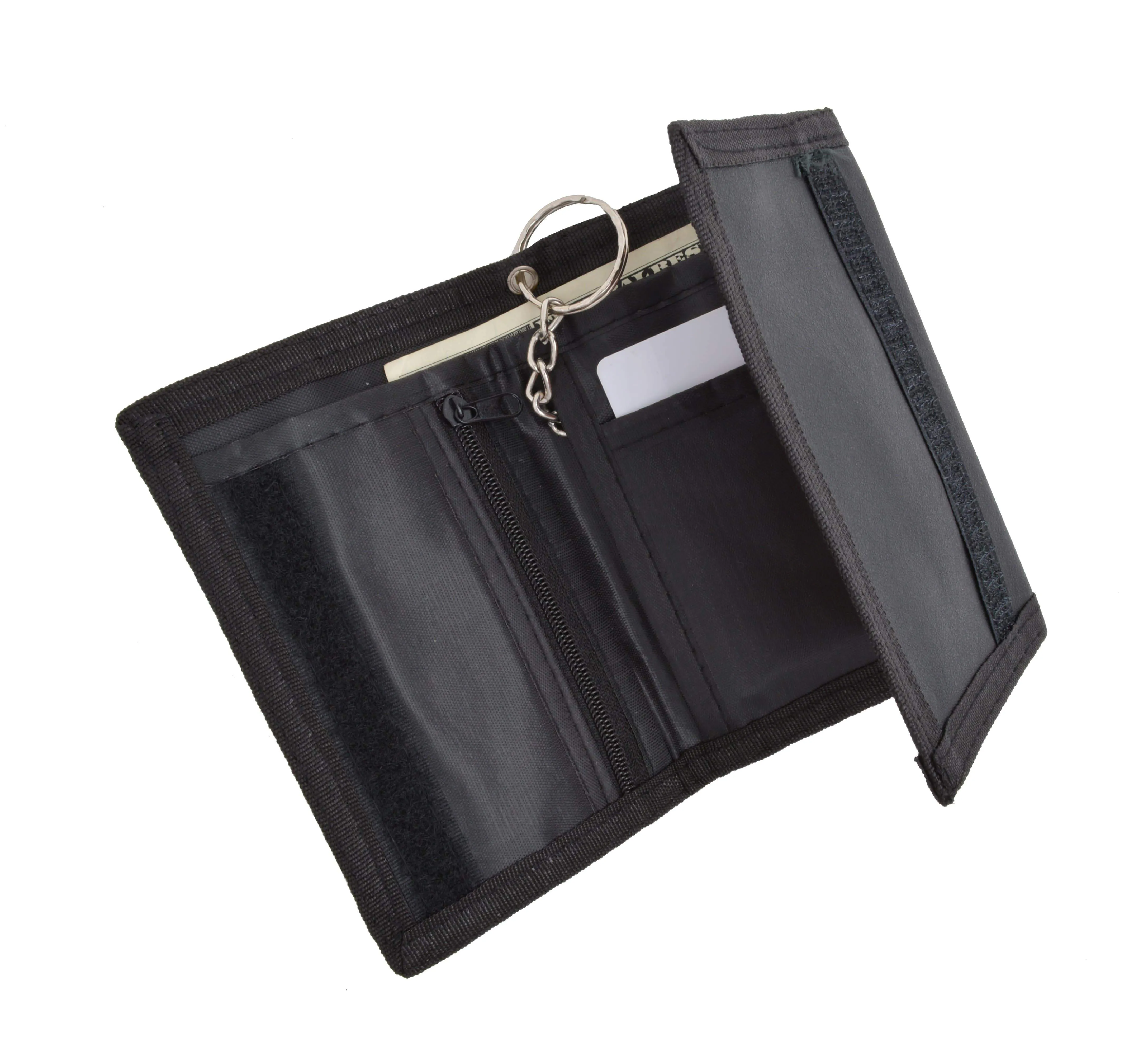 Men's Nylon Credit Card ID Holder Trifold Chain Wallet 836TA