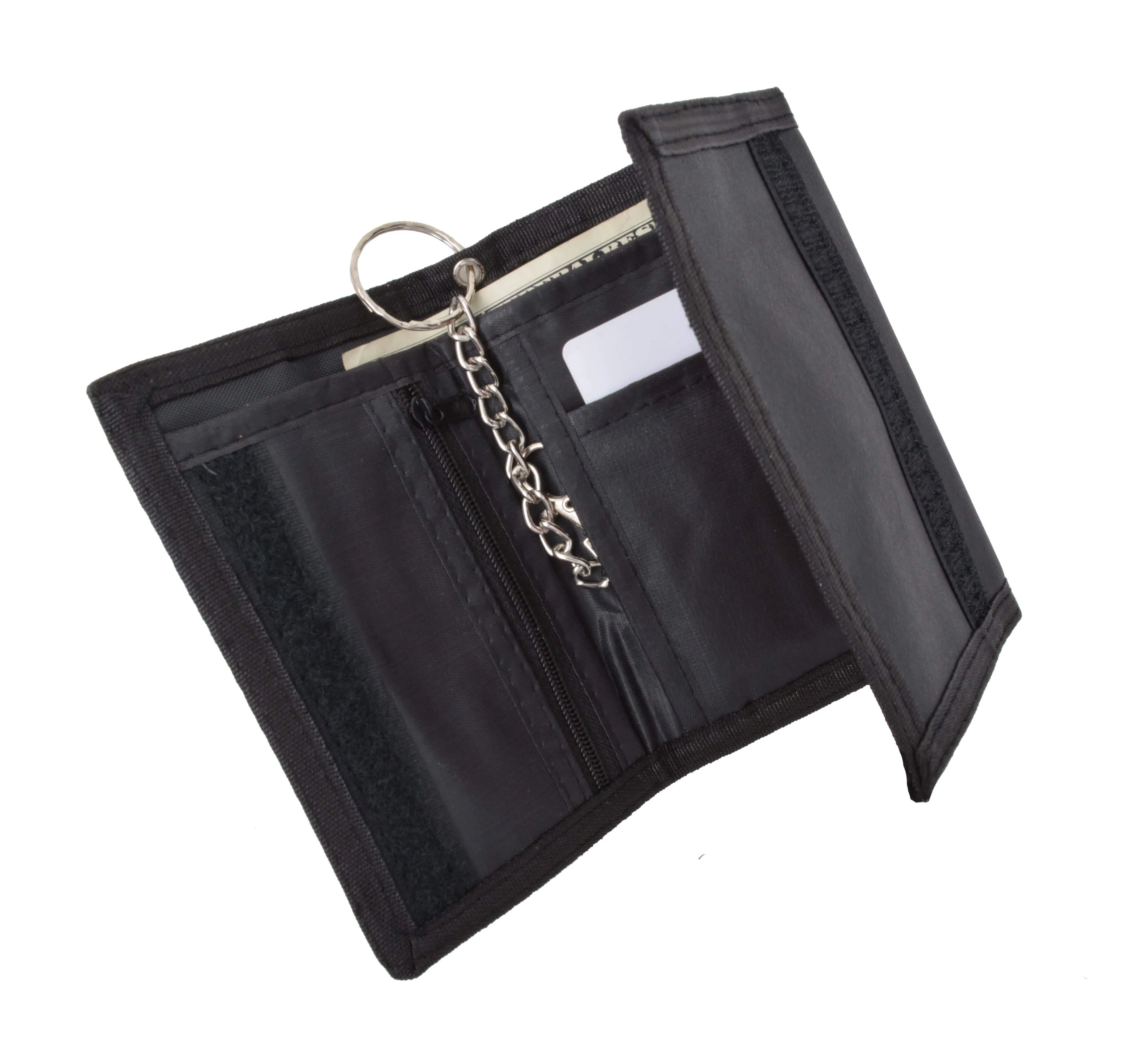 Men's Nylon Credit Card ID Holder Trifold Chain Wallet 836TA