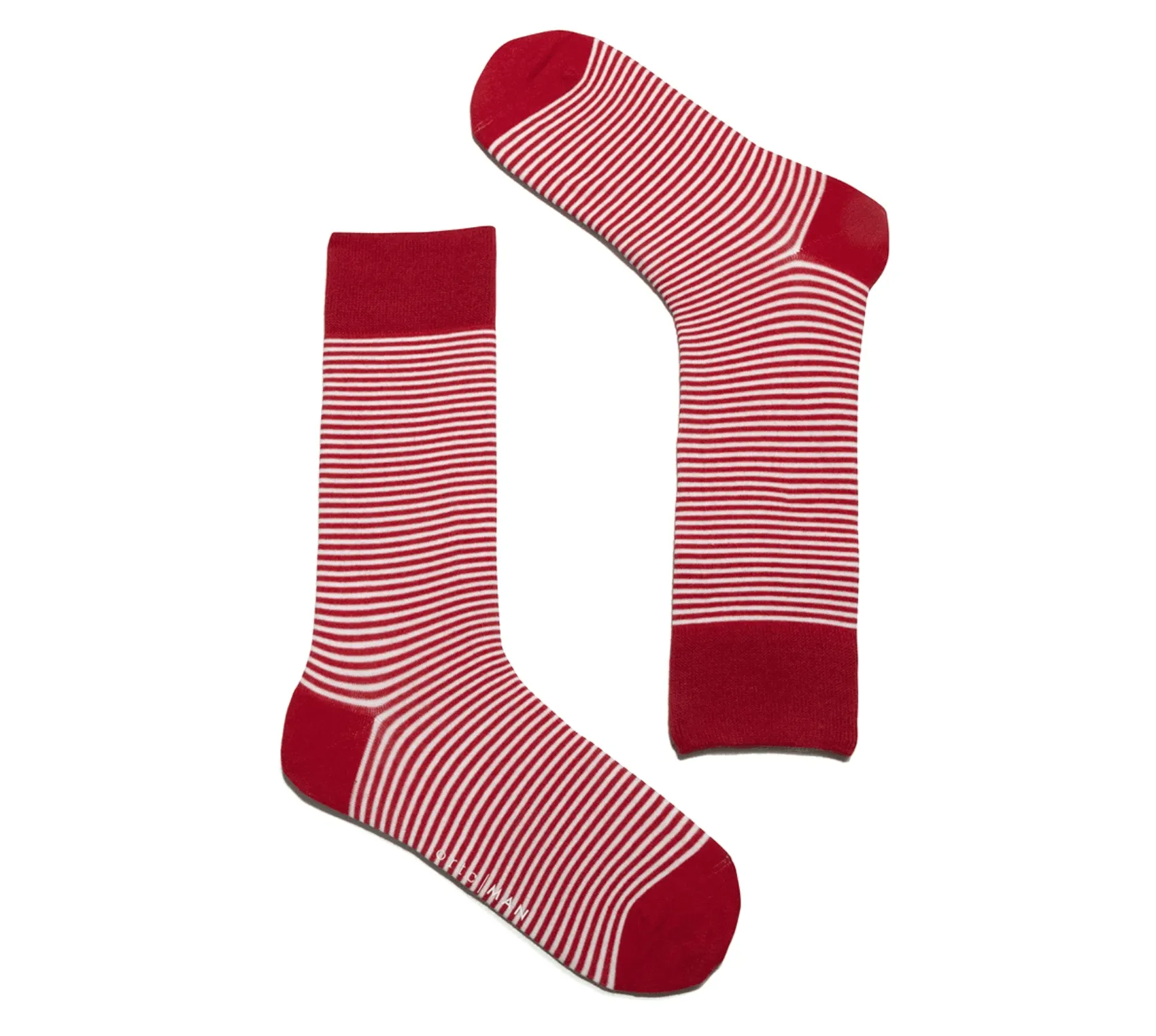 Mens Socks | Red   White Pin Stripe