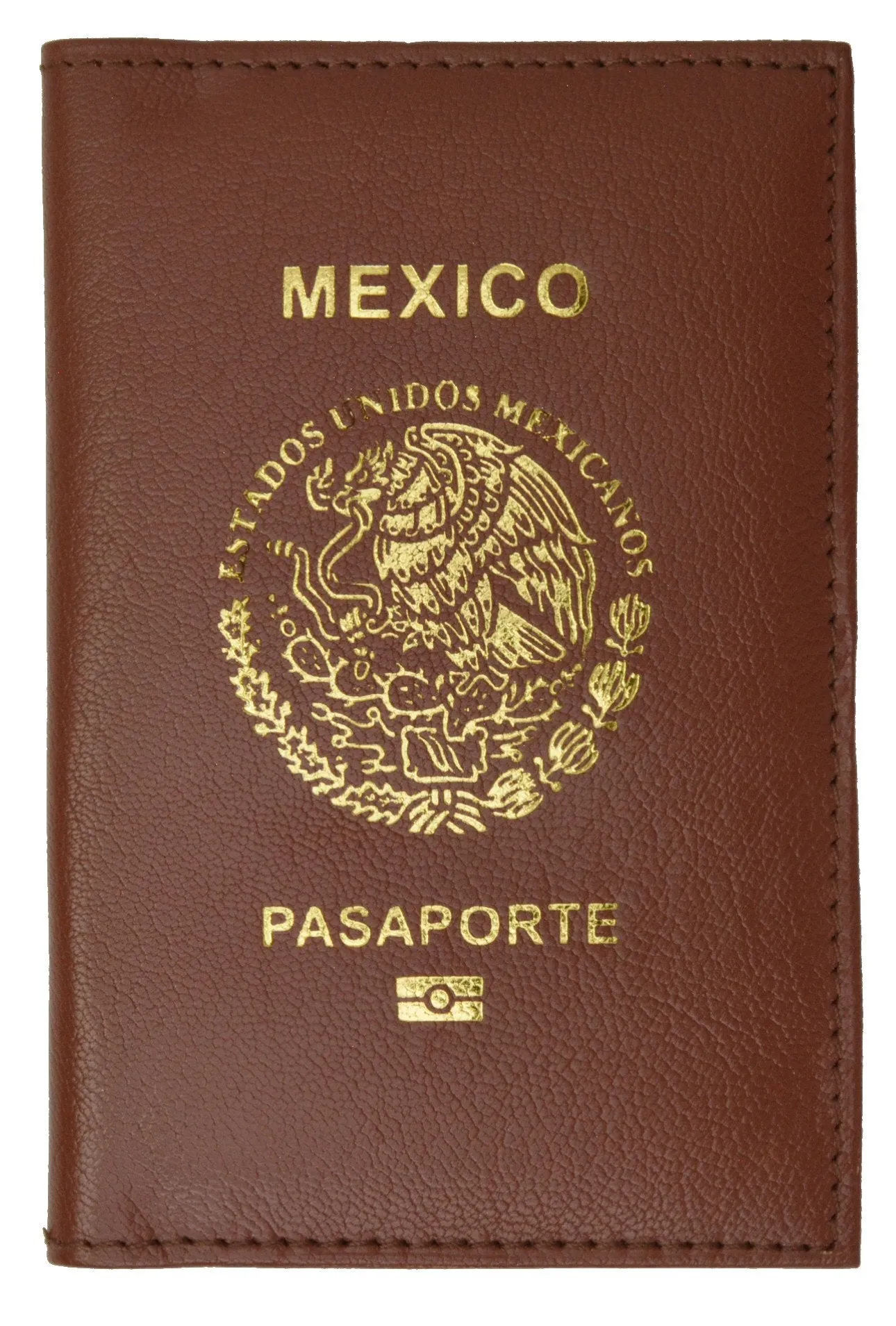 Mexico Passport Cover Genuine Leather Travel Wallet Credit Card Slots 601 Mexico