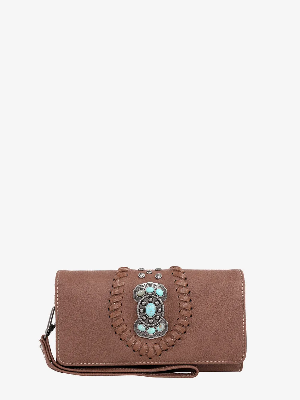 Montana West Whipstitch Concho Wallet