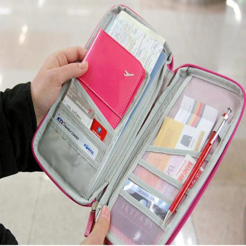 Multi functional Travel Wallet Passport Ticket Holder with Zipper