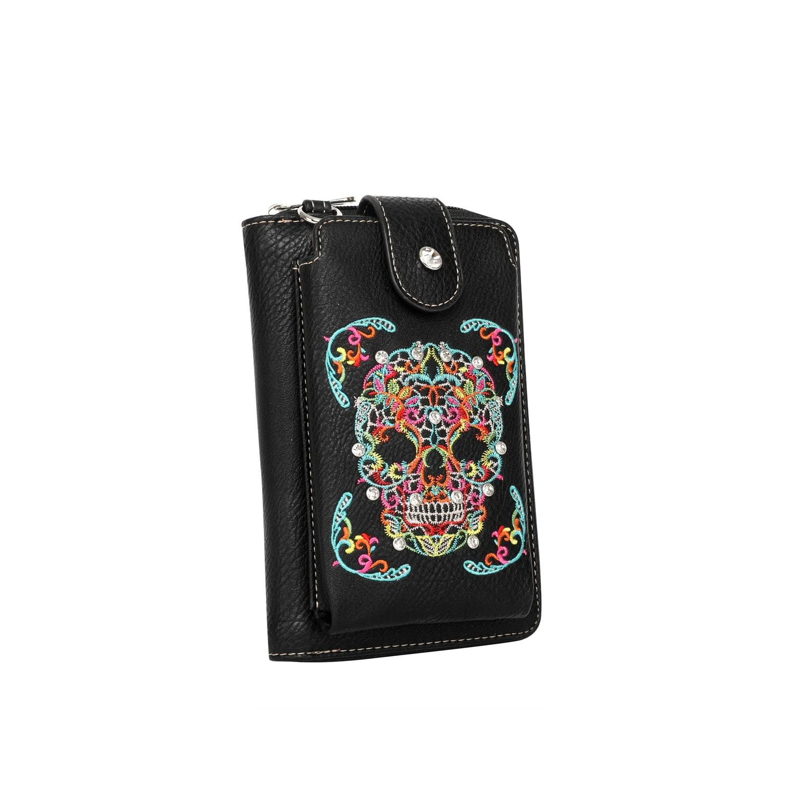 MW494-183  Montana West Sugar Skull Collection Phone Wallet/Crossbody