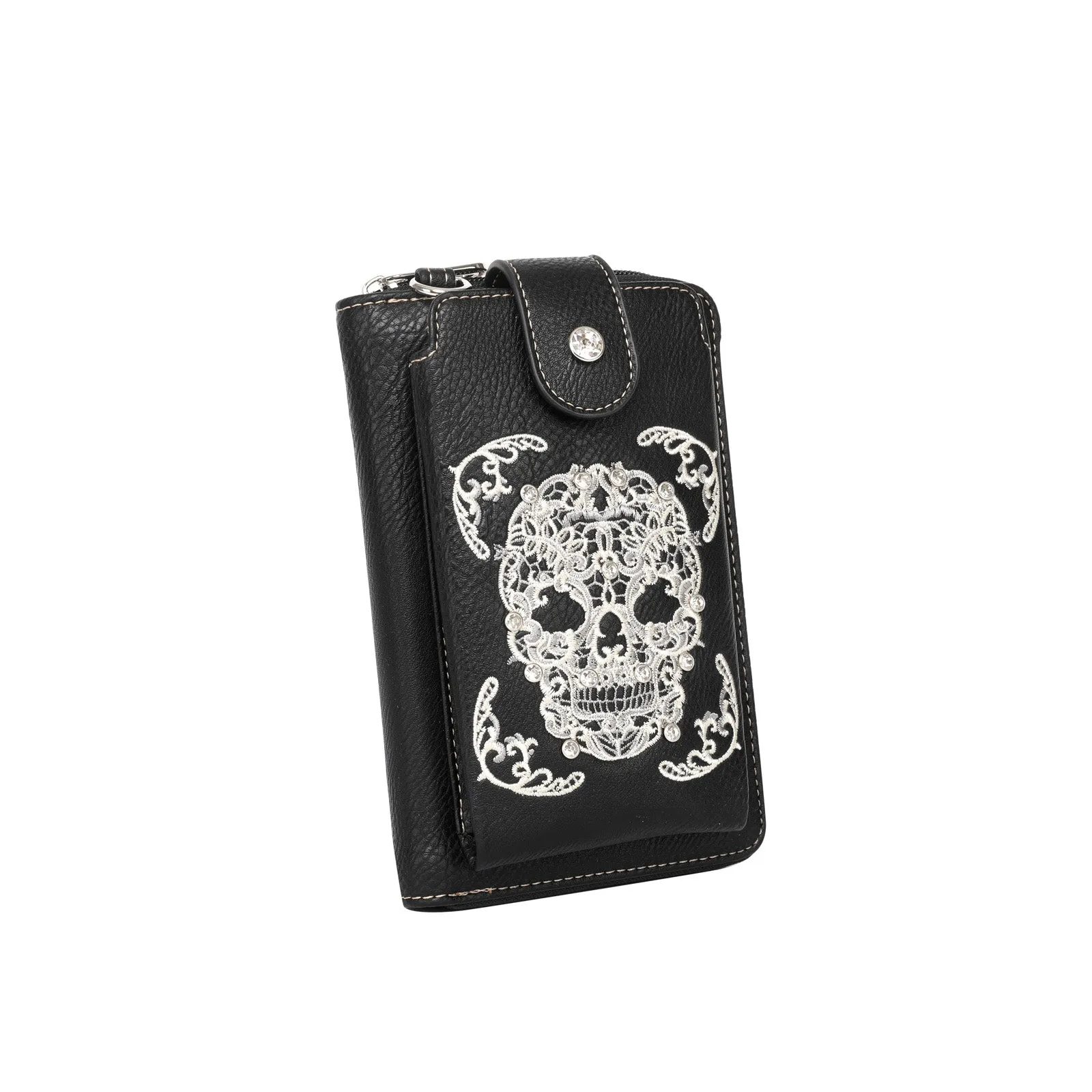 MW494-183  Montana West Sugar Skull Collection Phone Wallet/Crossbody