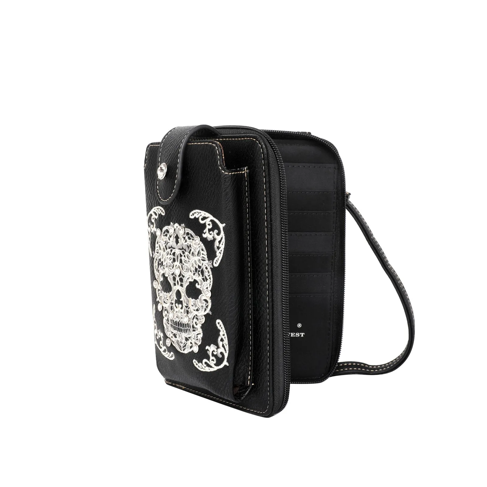 MW494-183  Montana West Sugar Skull Collection Phone Wallet/Crossbody