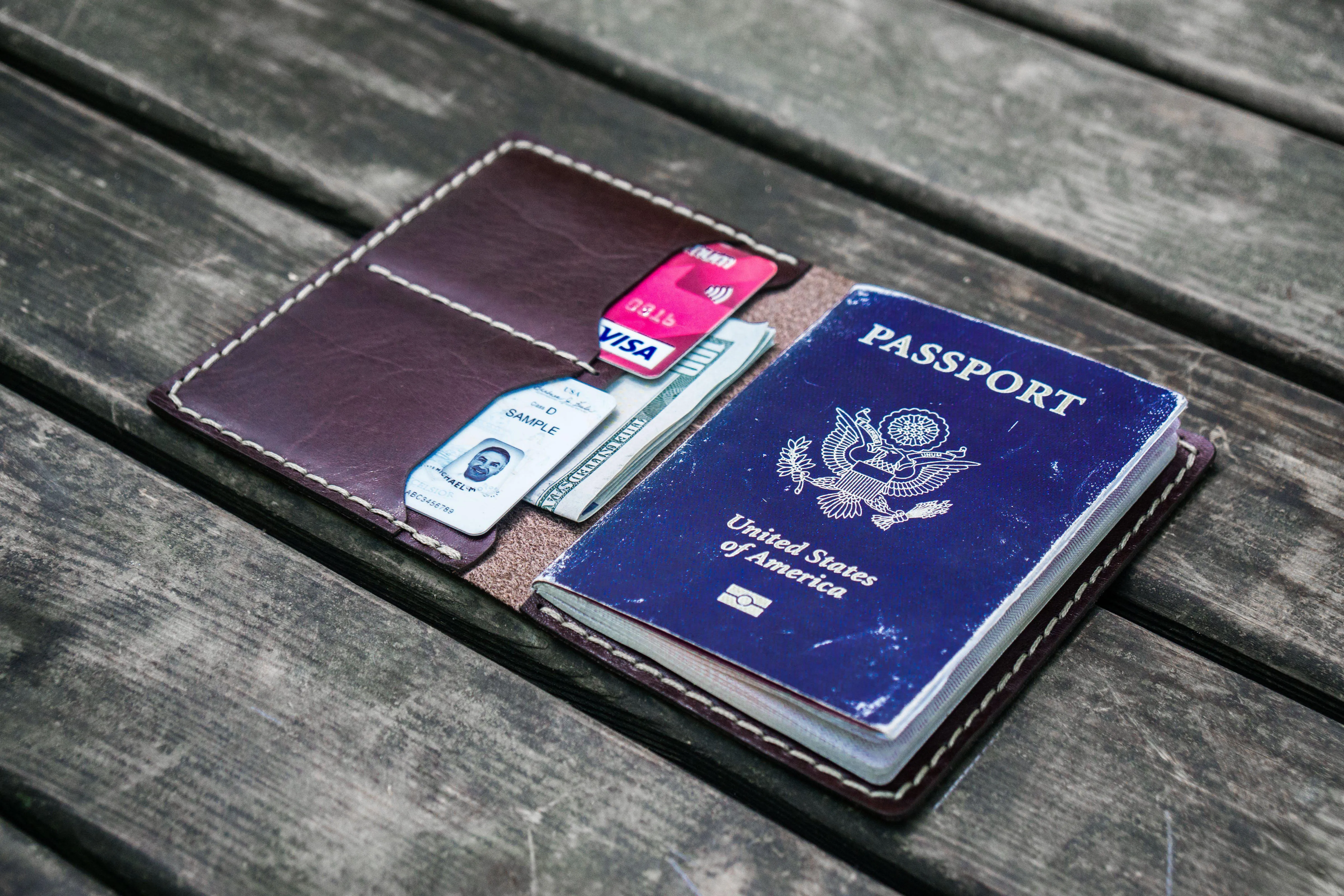 No.06 Leather Passport Holder - Dark Brown