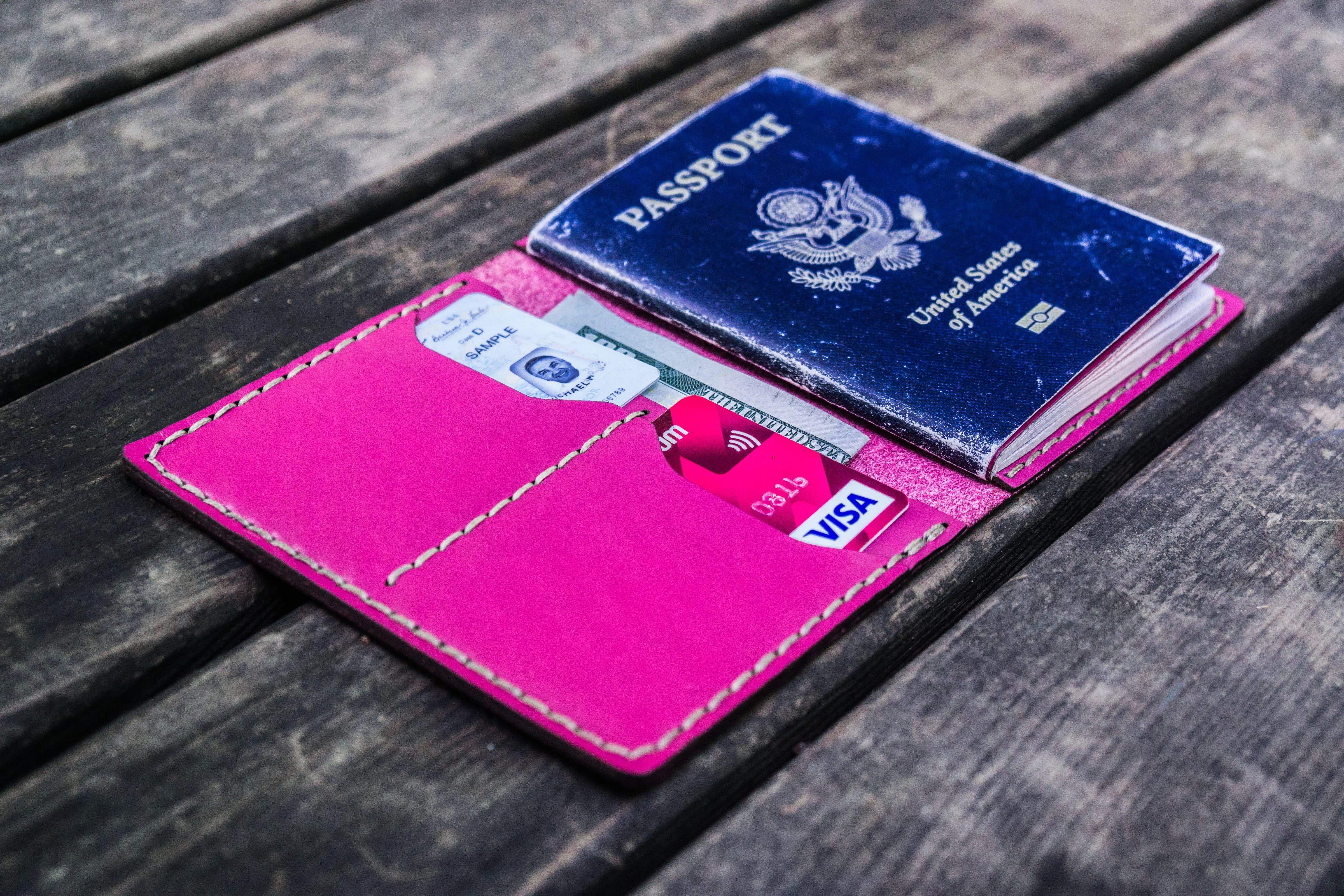 No.06 Leather Passport Holder - Pink