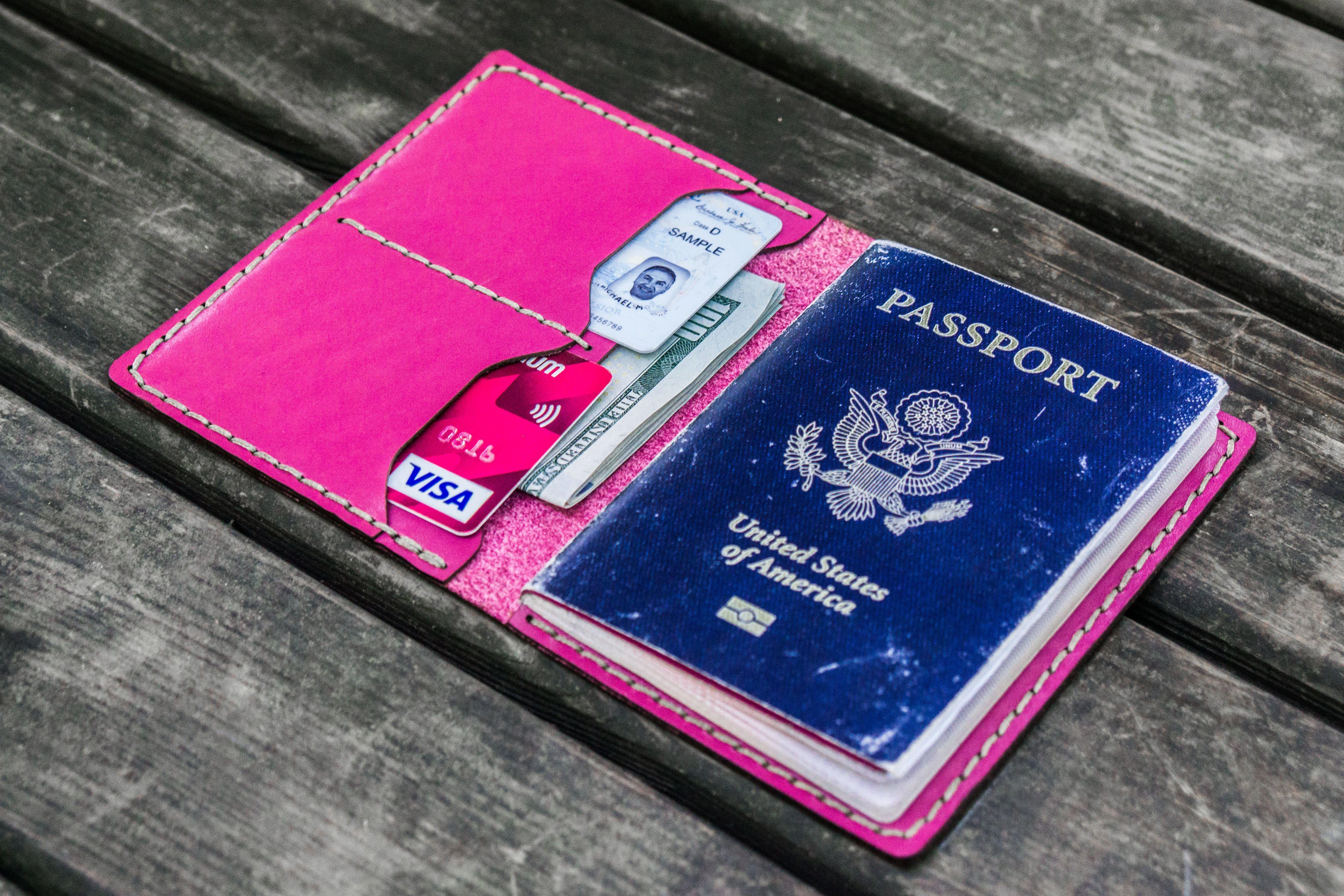 No.06 Leather Passport Holder - Pink