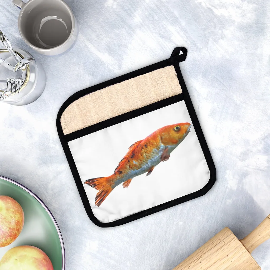 Orange Fish Pot Holder with Pocket