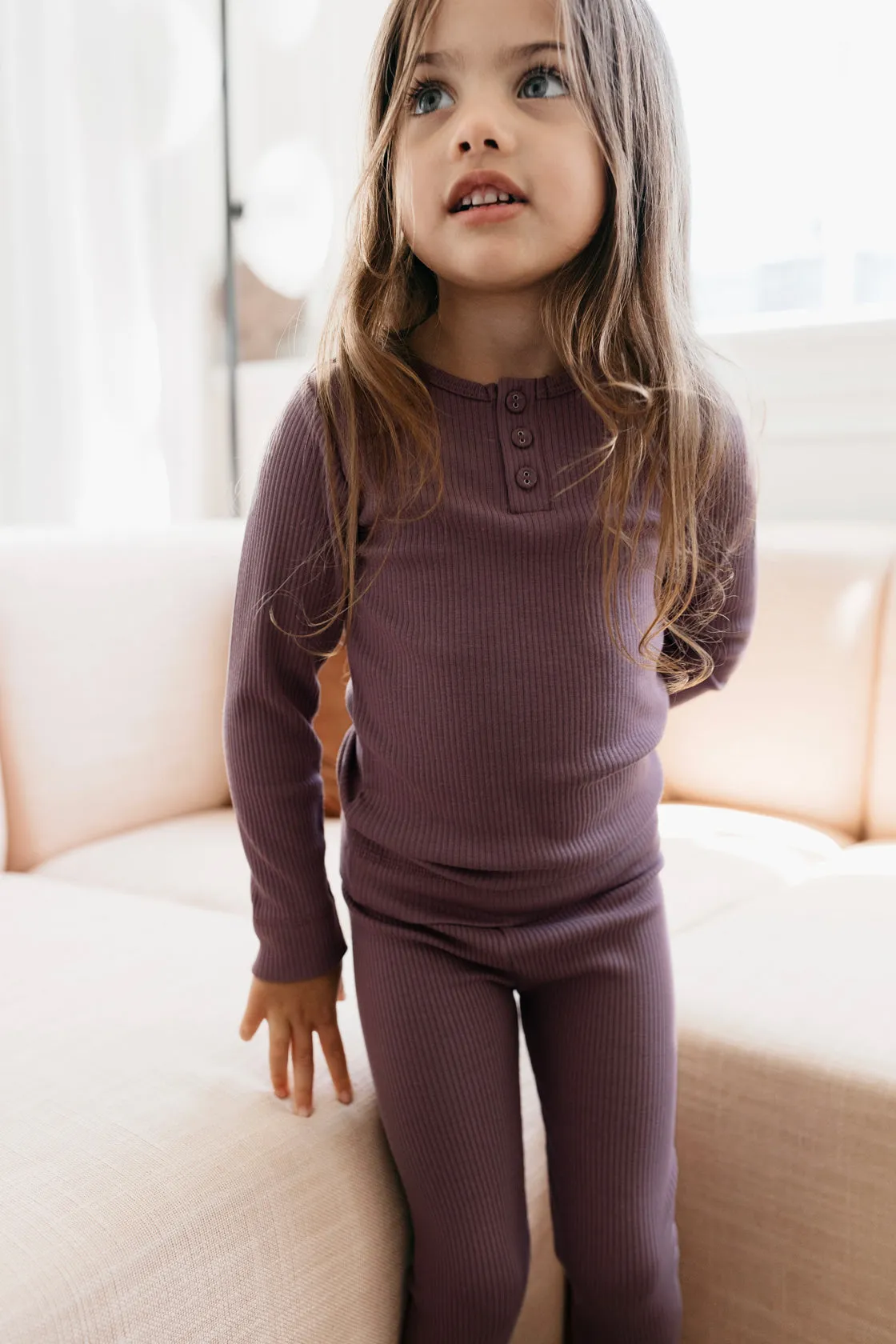 Organic Cotton Modal Elastane Legging - Mauve