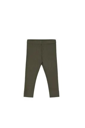 Organic Cotton Modal Elastane Legging - Olive