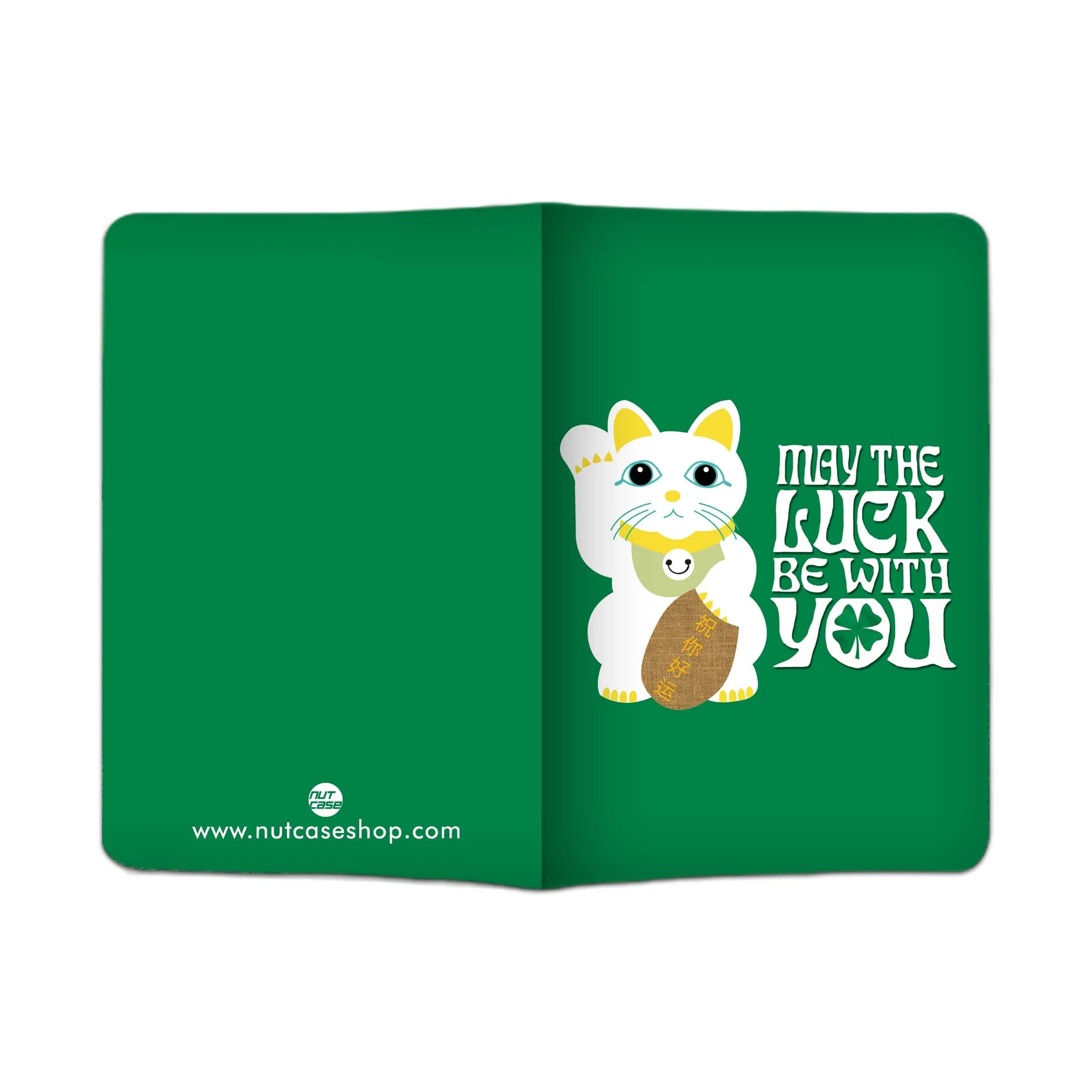 Passport Cover Holder Travel Case with Baggage Tag - Lucky Cat