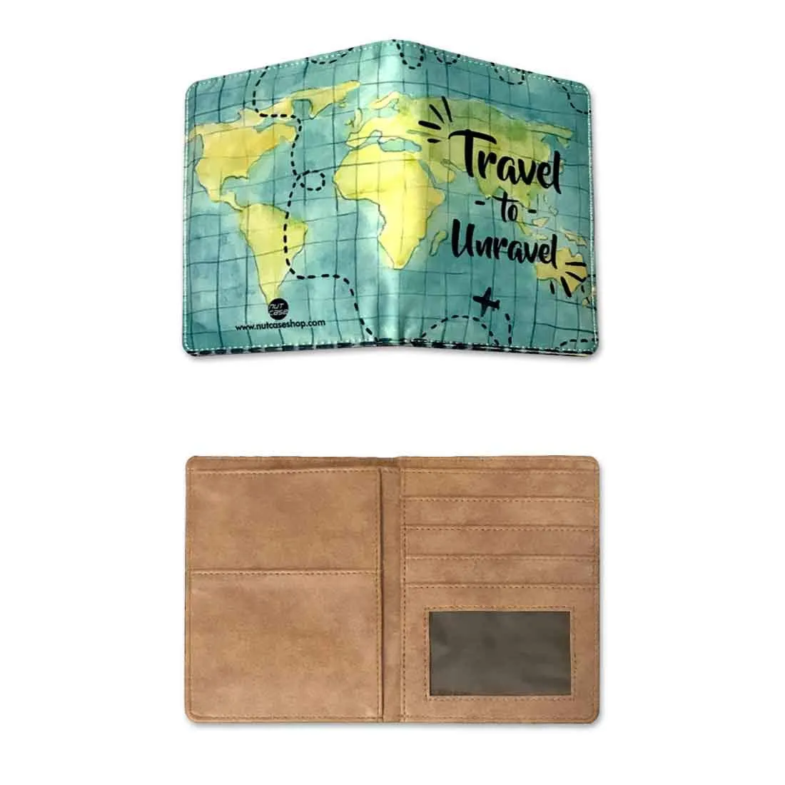 Passport Cover Holder Wallet Travel Organizer  - Maps Design